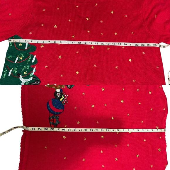 Vintage Designers Original Studio Red Christmas Cardigan Santa Doll 2X - Picture 9 of 10